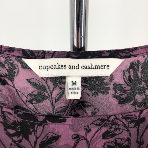 Cupcakes & Cashmere Purple Floral Fit & Flare Sleeveless Dress size Medium - Picture 8 of 11